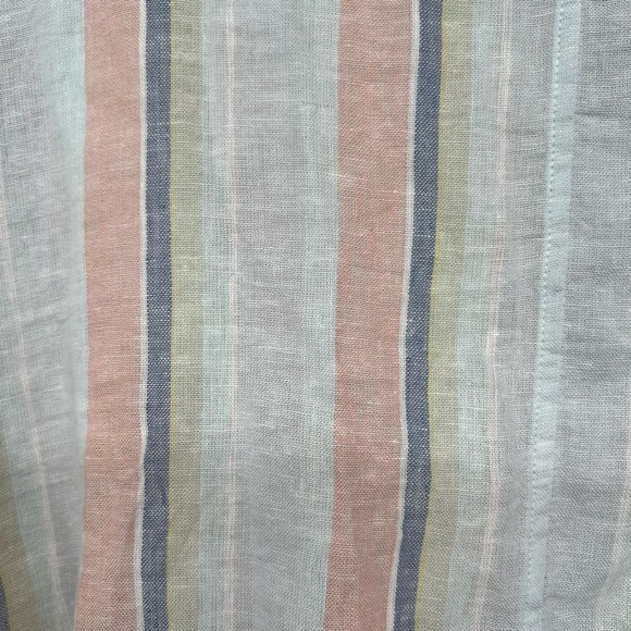 Rails Thea Top Women's Sze XS Biarritz Multi Stripe Tie Front V-Neck Linen Blend - Picture 8 of 12